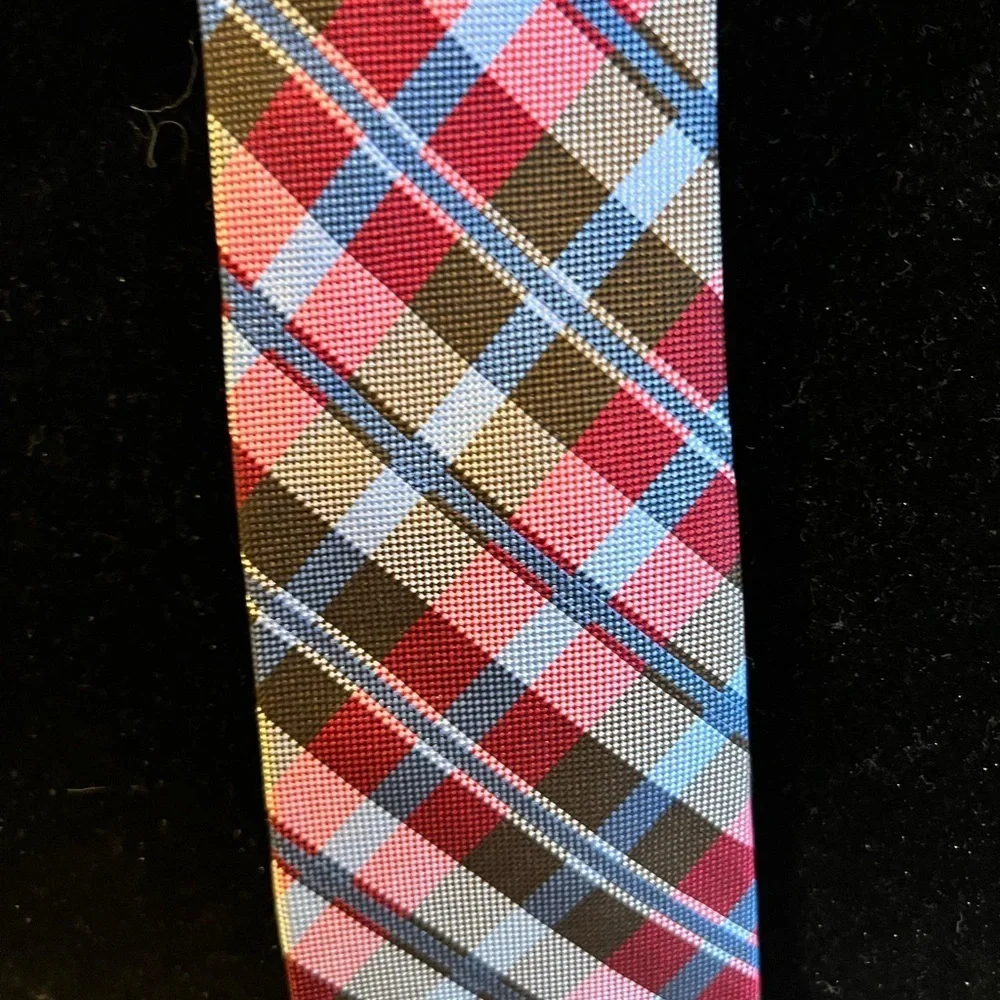 Buffalo David Bitton Mens Plaid Silk Skinny Tie